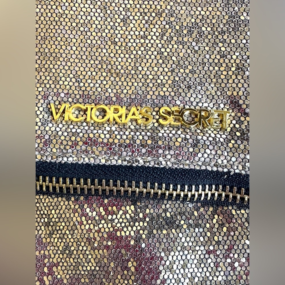 Victoria’s Secret Shimmering Gold Glitter Party Cosmetic Folding Clutch Bag - Picture 3 of 10